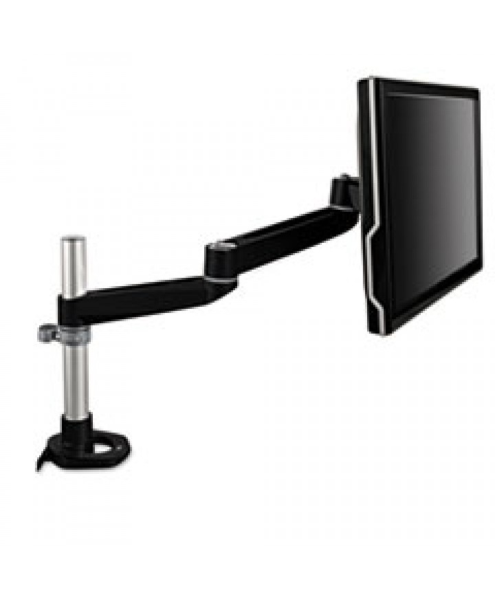 Dual Monitor Swivel Arm, 360 Degree Rotation, +15 Degree/-90 Degree Tilt, 180 Degree Pan, Black/Gray, Supports 30 lb