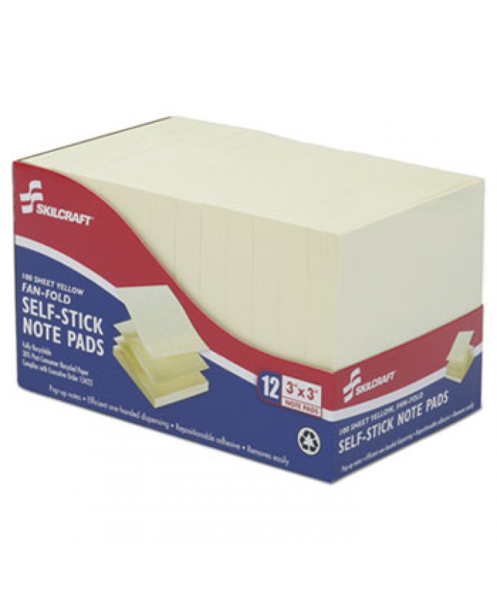 7530013526616 SKILCRAFT FANFOLD SELFSTICK NOTE PAD, 3 X 3, YELLOW