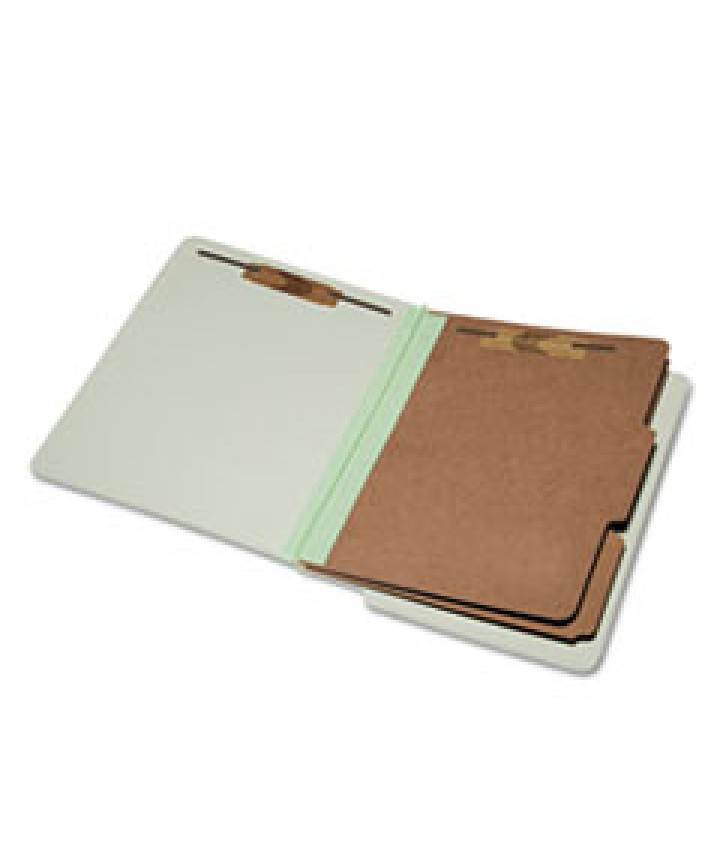 18pt Yellow Classification Folders, Full Cut END TAB, Letter Size, 1 Divider, Duo Fasteners (Box