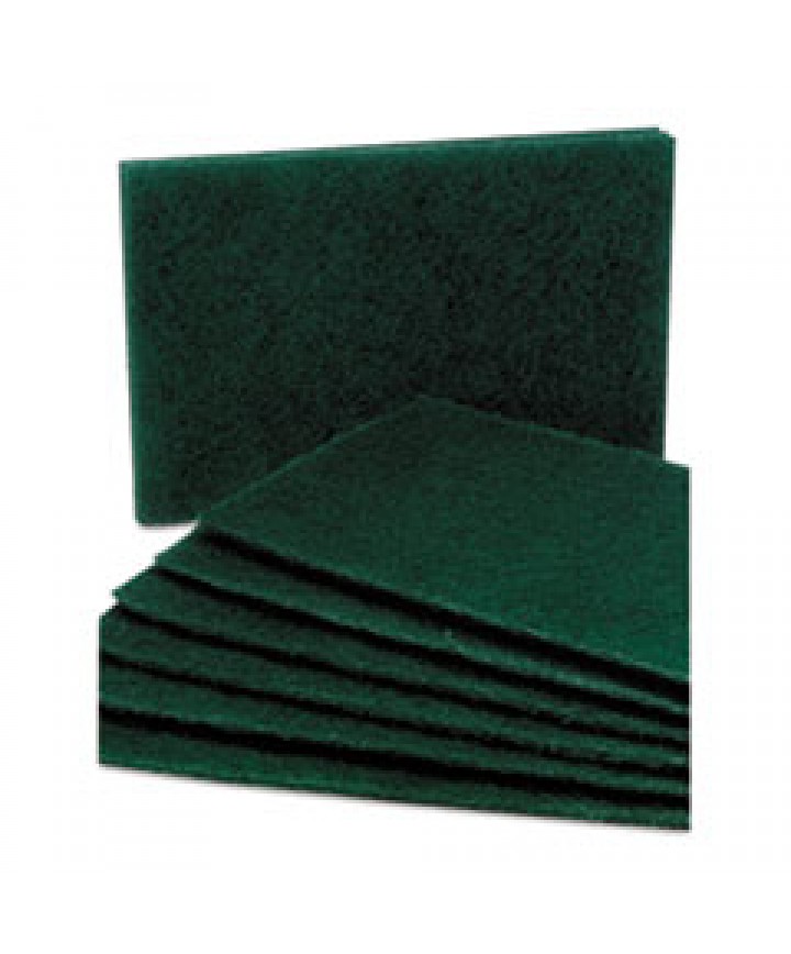 7920007535242, SCOURING PAD, MEDIUM GRADE, NYLON, GREEN, 10/ PACK