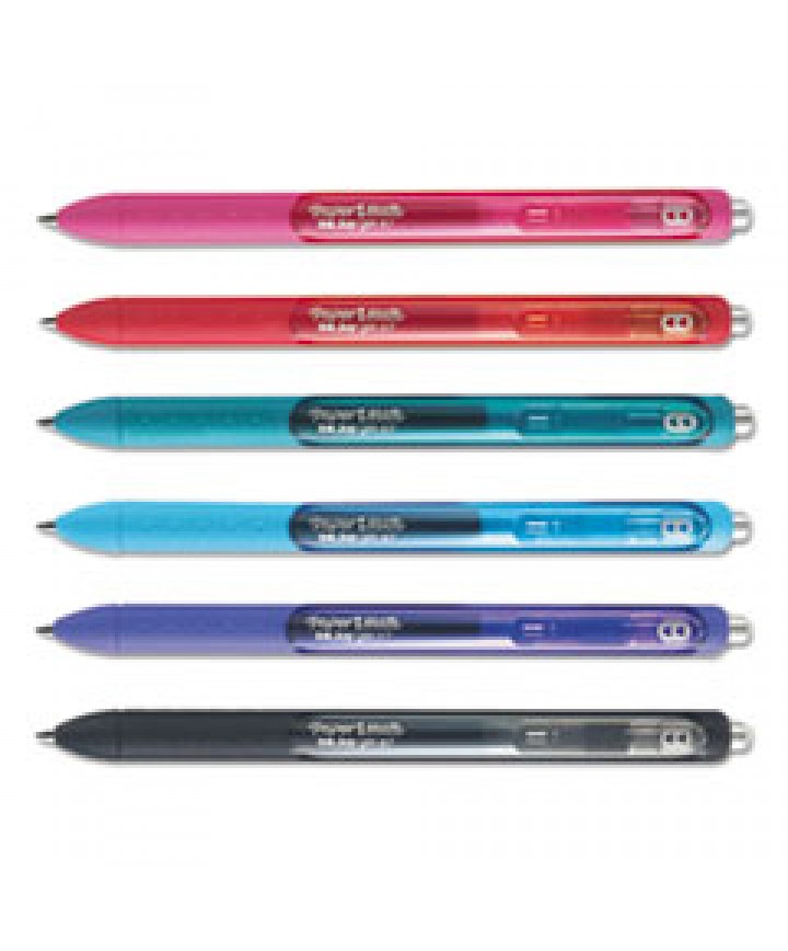 INKJOY RETRACTABLE GEL PEN, MEDIUM 0.7MM, ASSORTED INK/BARREL, 6/SET