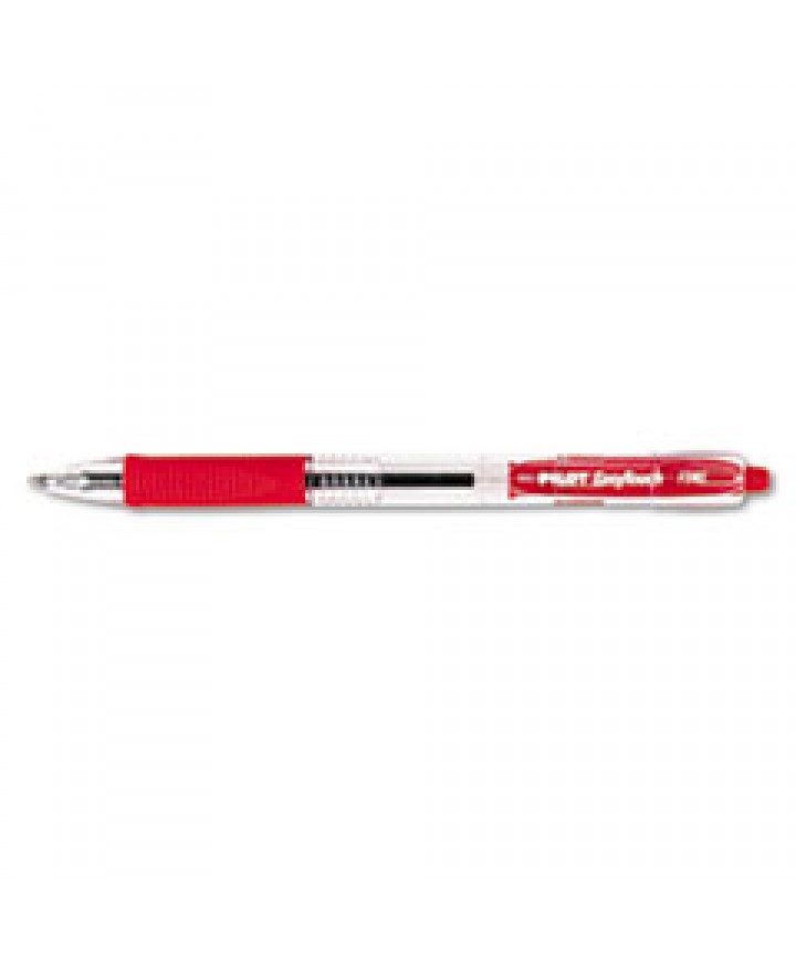 EASYTOUCH RETRACTABLE BALLPOINT PEN, FINE 0.7MM, RED INK, CLEAR BARREL ...