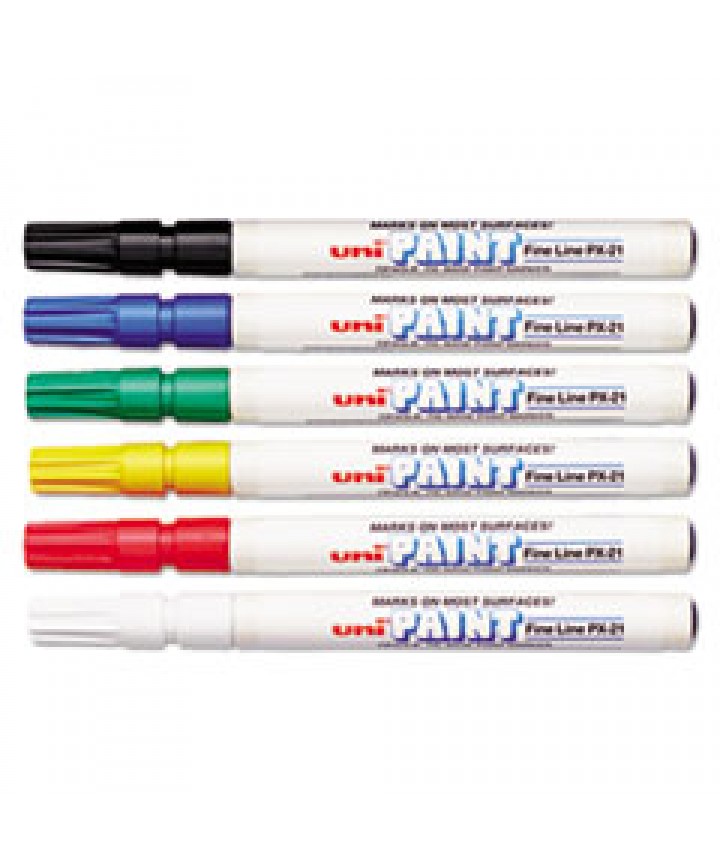 Uni-Paint Markers, Fine Point, Assorted, 6/set