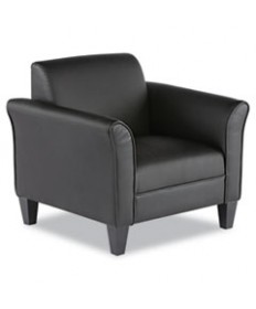 Alera Reception Lounge Sofa Series Club Chair, 35.43" x 30.7" x 32.28", Black Seat, Black Back, Black Base