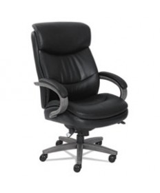 LA-Z-BOY CHAIR COMPANY Woodbury Big/Tall Executive Chair, Supports Up to 400 lb, 20.25" to 23.25" Seat Height, Black Seat/Back, Weathered Gray Base
