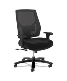 Crio Big and Tall Mid-Back Task Chair, Supports Up to 450 lb, 18" to 22" Seat Height, Blac