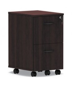 Alera Valencia Series Mobile Pedestal, Left or Right, 2 Legal/Letter-Size File Drawers, Mahogany, 15.38" x 20" x 26.63"