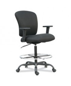 ALERA MOTA SERIES BIG AND TALL STOOL, 32.67" SEAT HEIGHT, SUPPORTS UP TO 450 LBS, BLACK SEAT/BLACK BACK, BLACK BASE