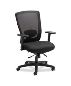 ALERA ENVY SERIES MESH MID-BACK MULTIFUNCTION CHAIR, SUPPORTS UP TO 250 LBS., BLACK SEAT/BLACK BACK, BLACK BASE