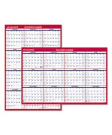 HORIZONTAL ERASABLE WALL PLANNER, 36 X 24, BLUE/WHITE, 2021