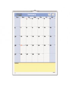 MONTHLY WALL CALENDAR WITH RULED DAILY BLOCKS, 20 X 30, WHITE, 2021