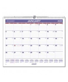 MONTHLY WALL CALENDAR, 15 X 12, RED/BLUE, 2021