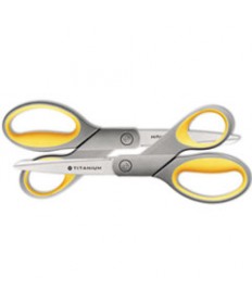 E-Z OPEN BOX OPENER STAINLESS STEEL SHEARS, 8" LONG, 3.25" CUT LENGTH, GRAY OFFSET HANDLE