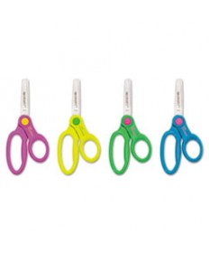 STUDENT SCISSORS WITH ANTIMICROBIAL PROTECTION, POINTED TIP, 7" LONG, 3" CUT LENGTH, RANDOMLY ASSORTED STRAIGHT HANDLES