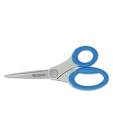 ULTRA SOFT HANDLE SCISSORS WITH ANTIMICROBIAL PROTECTION, 5" LONG, 2" CUT LENGTH, RANDOMLY ASSORTED STRAIGHT HANDLES