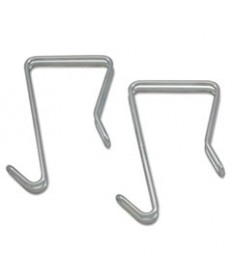 Single Sided Partition Garment Hook, Silver, Steel, 2/pk