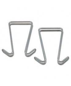 Double Sided Partition Garment Hook, Silver, Steel, 2/pk