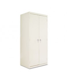 ASSEMBLED MOBILE STORAGE CABINET, WITH ADJUSTABLE SHELVES 36W X 24D X 66H, PUTTY