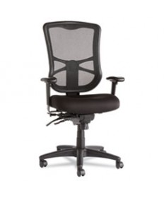 ALERA ELUSION SERIES MESH HIGH-BACK MULTIFUNCTION CHAIR, SUPPORTS UP TO 275 LBS, BLACK SEAT/BLACK BACK, BLACK BASE