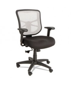 ALERA ELUSION SERIES MESH MID-BACK SWIVEL/TILT CHAIR, SUPPORTS UP TO 275 LBS, BLACK SEAT/WHITE BACK, BLACK BASE