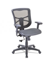 ALERA ELUSION SERIES MESH MID-BACK SWIVEL/TILT CHAIR, SUPPORTS UP TO 275 LBS, BLACK SEAT/BLACK BACK, BLACK BASE