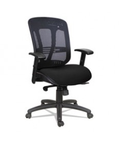 ALERA EON SERIES MULTIFUNCTION MID-BACK CUSHIONED MESH CHAIR, SUPPORTS UP TO 275 LBS, BLACK SEAT/BLACK BACK, BLACK BASE