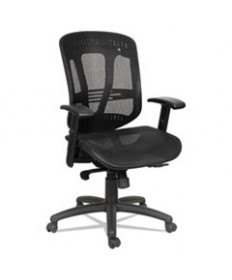 ALERA EON SERIES MULTIFUNCTION MID-BACK SUSPENSION MESH CHAIR, SUPPORTS UP TO 275 LBS, BLACK SEAT/BLACK BACK, BLACK BASE
