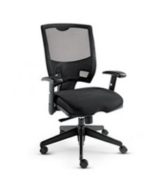 ALERA EPOCH SERIES FABRIC MESH MULTIFUNCTION CHAIR, SUPPORTS UP TO 275 LBS, BLACK SEAT/BLACK BACK, BLACK BASE
