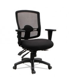 ALERA ETROS SERIES MESH MID-BACK PETITE MULTIFUNCTION CHAIR, SUPPORTS UP TO 275 LBS, BLACK SEAT/BLACK BACK, BLACK BASE
