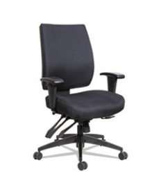 ALERA WRIGLEY SERIES HIGH PERFORMANCE MID-BACK MULTIFUNCTION TASK CHAIR, UP TO 275 LBS, BLACK SEAT/BACK, BLACK BASE