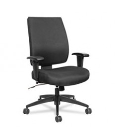 ALERA WRIGLEY SERIES HIGH PERFORMANCE MID-BACK SYNCHRO-TILT TASK CHAIR, SUPPORTS UP TO 275 LBS, BLACK SEAT/BACK, BLACK BASE