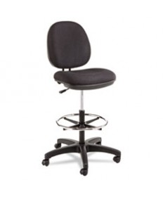 ALERA INTERVAL SERIES SWIVEL TASK STOOL, 33.26" SEAT HEIGHT, SUPPORTS UP TO 275 LBS, BLACK SEAT/BLACK BACK, BLACK BASE