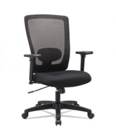 ALERA NERATOLI MID-BACK SLIM PROFILE CHAIR, SUPPORTS UP TO 275 LBS, BLACK SEAT/BLACK BACK, CHROME BASE