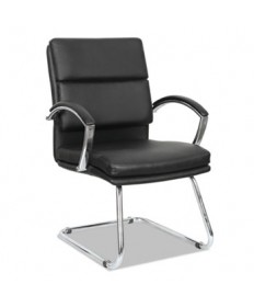 ALERA NERATOLI SLIM PROFILE GUEST CHAIR, 23.81'' X 27.16'' X 36.61'', BLACK SEAT/BLACK BACK, CHROME BASE