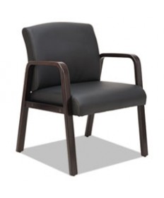 ALERA RECEPTION LOUNGE WL SERIES GUEST CHAIR, 24.21'' X 26.14'' X 32.67'', BLACK SEAT/BLACK BACK, ESPRESSO BASE