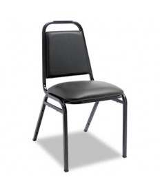 PADDED STEEL STACKING CHAIR, BLACK SEAT/BLACK BACK, BLACK BASE, 4/CARTON