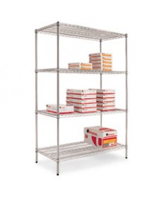 NSF CERTIFIED INDUSTRIAL 4-SHELF WIRE SHELVING KIT, 36W X 18D X 72H, SILVER