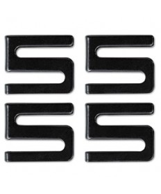 Wire Shelving S Hooks, Metal, Black, 4 Hooks/pack