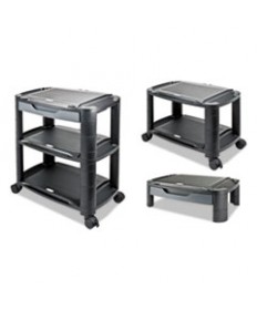 3-IN-1 STORAGE CART AND STAND, 21.63W X 13.75D X 24.75H, BLACK/GRAY