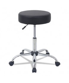 HEIGHT ADJUSTABLE LAB STOOL, 24.38" SEAT HEIGHT, SUPPORTS UP TO 275 LBS., BLACK SEAT/BLACK BACK, CHROME BASE