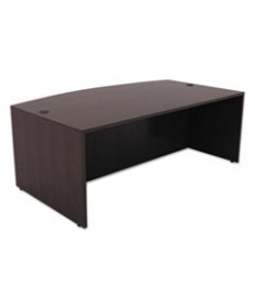 ALERA VALENCIA SERIES BOW FRONT DESK SHELL, 71" X 41.38" X 29.63", ESPRESSO