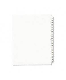 PREPRINTED LEGAL EXHIBIT SIDE TAB INDEX DIVIDERS, AVERY STYLE, 25-TAB, 51 TO 75, 11 X 8.5, WHITE, 1 SET, (1332)