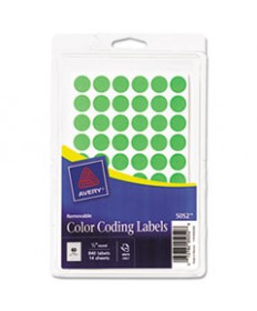 HANDWRITE ONLY SELF-ADHESIVE REMOVABLE ROUND COLOR-CODING LABELS, 0.5" DIA., NEON GREEN, 60/SHEET, 14 SHEETS/PACK, (5052)