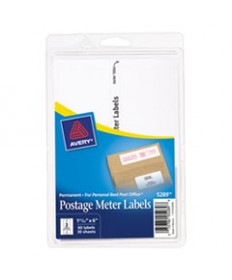POSTAGE METER LABELS FOR PERSONAL POST OFFICE, 1.78 X 6, WHITE, 2/SHEET, 30 SHEETS/PACK, (5289)