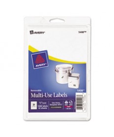 REMOVABLE MULTI-USE LABELS, INKJET/LASER PRINTERS, 0.75" DIA., WHITE, 24/SHEET, 42 SHEETS/PACK, (5408)