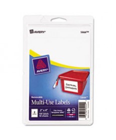 REMOVABLE MULTI-USE LABELS, INKJET/LASER PRINTERS, 2 X 4, WHITE, 2/SHEET, 50 SHEETS/PACK, (5444)