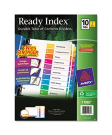CUSTOMIZABLE TABLE OF CONTENTS READY INDEX DIVIDERS WITH MULTICOLOR TABS, 10-TAB, 1 TO 10, 11 X 8.5, WHITE, 3 SETS