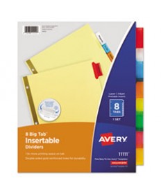 Insertable Big Tab Dividers, 8-Tab, Letter