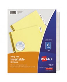 Insertable Big Tab Dividers, 8-Tab, Letter