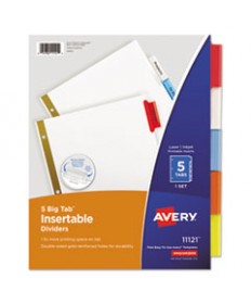 Insertable Big Tab Dividers, 5-Tab, Letter